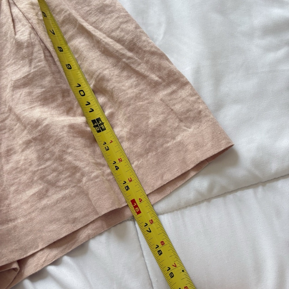 Sigrid Olsen Shorts Linen Blend Womens 6 Pink Belted Summer Beach Coastal Dainty - Picture 3 of 8